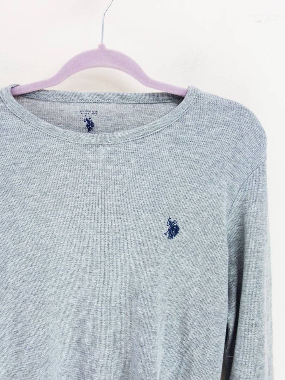 U.S. Polo Assn. Men's Solid color Grey Longsleeve Shirt Size (M) NWT! - Picture 2 of 6